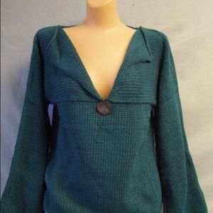 NWT Pure Handknit Sweater, Teal green, M/L